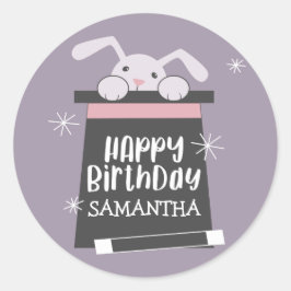 魔法ショーガールズバースデーパーティーメッセージカードシール ラウンドシール