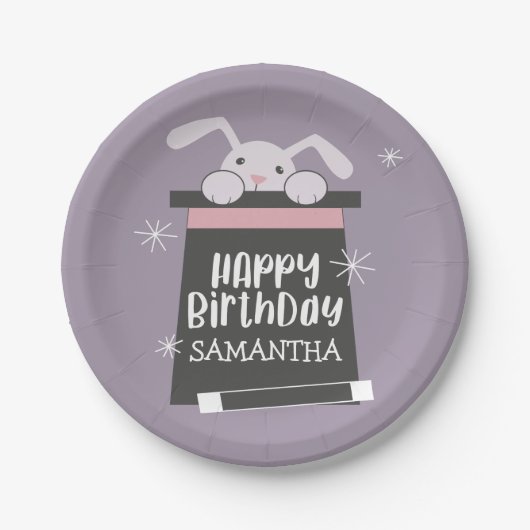 魔法ショーチャイルドバースデーパーティー ペーパープレート (正面)