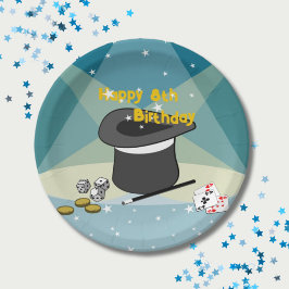 魔法ショーハッピー8誕生日キッズパーティー ペーパープレート