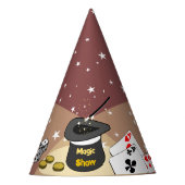 魔法ショーバースデーパーティレッドキッズ パーティーハット (正面)