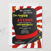 魔法ショーパーティー誕生日マジシャン招待 招待状 (正面)