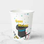 魔法ショー白黒ブルーバースデーパーティー 紙コップ (正面)