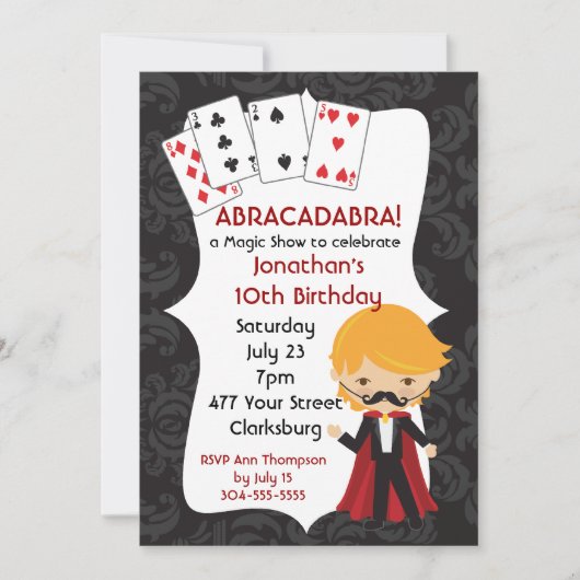 魔法ショー 招待状 (正面)