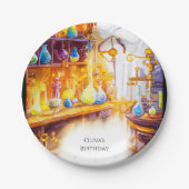 魔法シンプル実験科学者誕生日 ペーパープレート (正面)