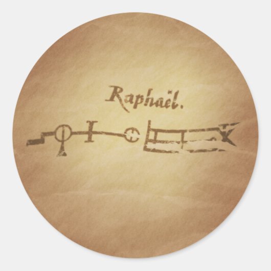 魔法シールエンジェルラファエル保護魔法チャーム ラウンドシール (正面)