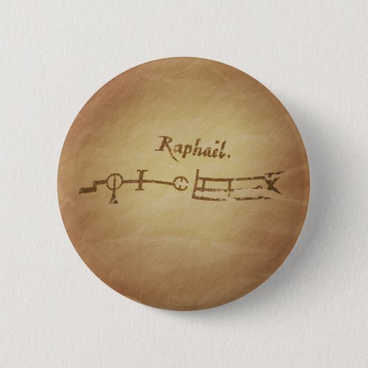 魔法シールエンジェルラファエル保護魔法チャーム 缶バッジ (正面)