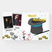 魔法ジョイントお祝いハッピーバースデー名を表示 横断幕 (横)