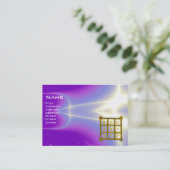 魔法スクエア33ウルトラバイオレットパープルフラクタル波 名刺 (スタンド正面)