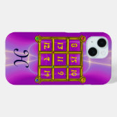 魔法スクエア33モノグラムピンク明るい赤紫色紫 Case-Mate iPhoneケース (裏面 (横))