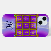 魔法スクエア33モノグラムピンク薄紫、紫 Case-Mate iPhoneケース (裏面 (横))