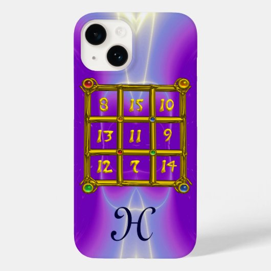 魔法スクエア33モノグラムピンク薄紫、紫 Case-Mate iPhoneケース (裏面)