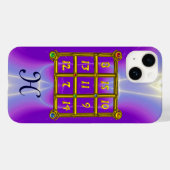 魔法スクエア33モノグラムピンク薄紫、紫 Case-Mate iPhoneケース (裏面 (横))