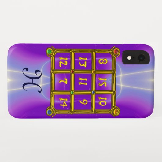 魔法スクエア33モノグラムピンク薄紫、紫 Case-Mate iPhoneケース (裏面(横))