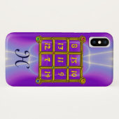 魔法スクエア33モノグラムピンク薄紫、紫 Case-Mate iPhoneケース (裏面(横))