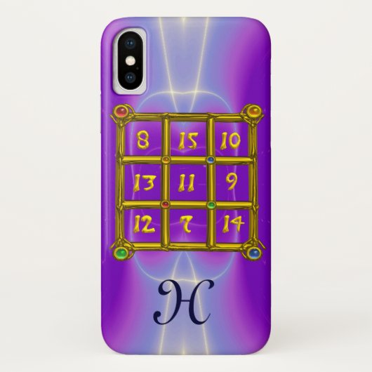 魔法スクエア33モノグラムピンク薄紫、紫 Case-Mate iPhoneケース (裏面)