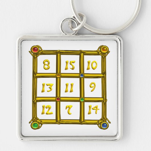 魔法スクエア33白 キーホルダー (正面)