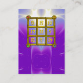 魔法スクエア33、ピンク、紫 名刺 (裏面)