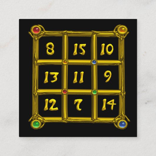 魔法スクエア33、ブラックアイボリー スクエア名刺 (裏面)