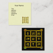 魔法スクエア33、ブラックアイボリー スクエア名刺 (正面/裏面)