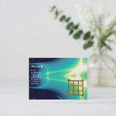 魔法スクエア33、ブルーターカーゼ、パール紙 名刺 (スタンド正面)