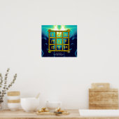 魔法スクエア33,ブルーターカーゼ ポスター (キッチン)