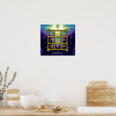 魔法スクエア33,ブルーパープル ポスター (キッチン)