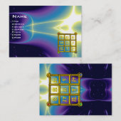 魔法スクエア33、ブルーパープル 名刺 (正面/裏面)