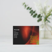 魔法スクエア33、赤緑ブラック 名刺 (スタンド正面)