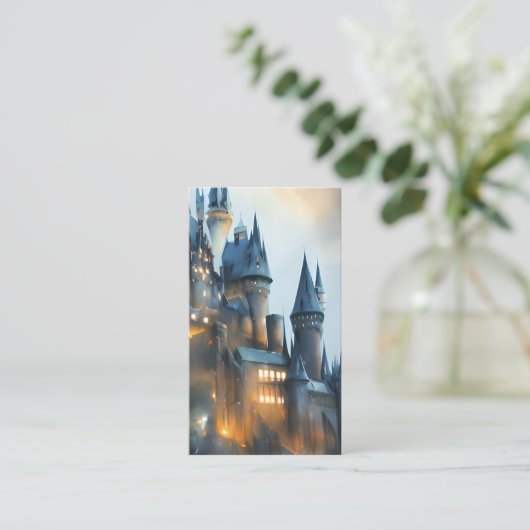 魔法スクールキャッスルウォーターカラー 名刺 (スタンド正面)