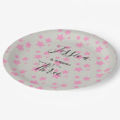 魔法スターバースデーグレーピンク紙プレート ペーパープレート (アングル)