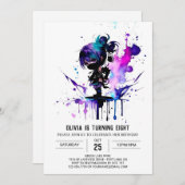 魔法スパイ忍者デジタルガール誕生日 招待状 (正面/裏面)