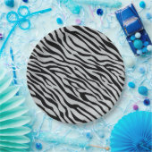 魔法ゼブラクリックシストラカスタマイズーをグレーカラーに ペーパープレート (パーティー)