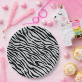 魔法ゼブラクリックシストラカスタマイズーをグレーカラーに ペーパープレート (パーティー)