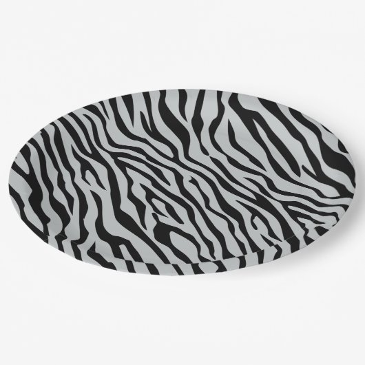 魔法ゼブラクリックシストラカスタマイズーをグレーカラーに ペーパープレート (アングル)