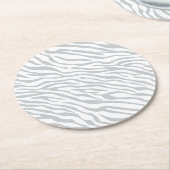 魔法ゼブラクリックシストラカスタマイズーをグレーカラーに ラウンドペーパーコースター (アングル)