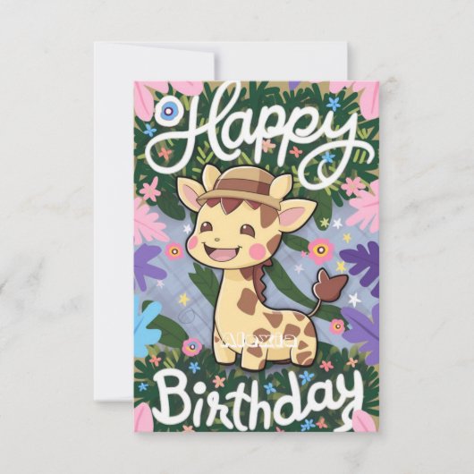 魔法チルドレンズキリン誕生日 カード (正面)
