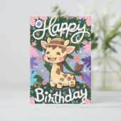 魔法チルドレンズキリン誕生日 カード (スタンド正面)
