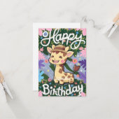 魔法チルドレンズキリン誕生日 カード (正面/裏面インサイチュ)