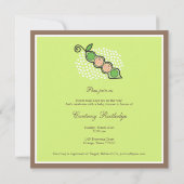 魔法ツリーツインボーイズピーインポッドベビーシャワー 招待状 (裏面)