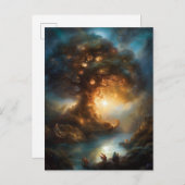 魔法ツリーファンタジーアートポストカード ポストカード (正面/裏面)