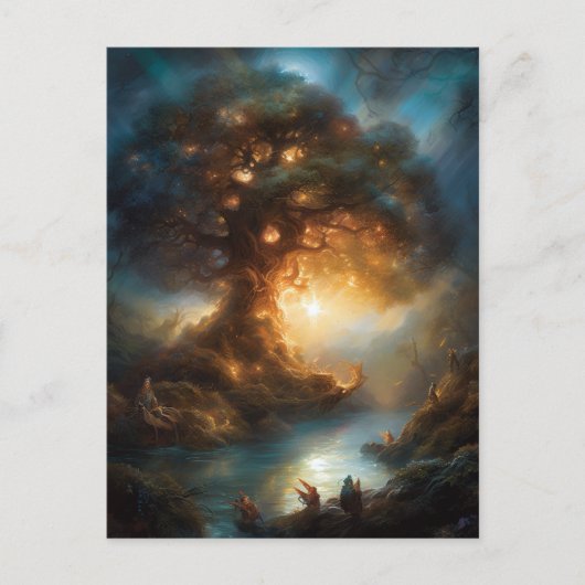 魔法ツリーファンタジーアートポストカード ポストカード (正面)