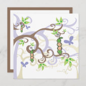 魔法ツリー豆のさやの性別が赤ちゃんのシャワーを明かす 招待状 (正面/裏面)