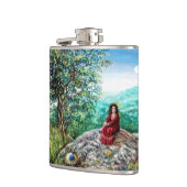 魔法ツリー/緑の木の夜明けと赤の女性 フラスク (左)