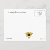 魔法ツリー/緑の木の夜明けと赤の女性 ポストカード (裏面)