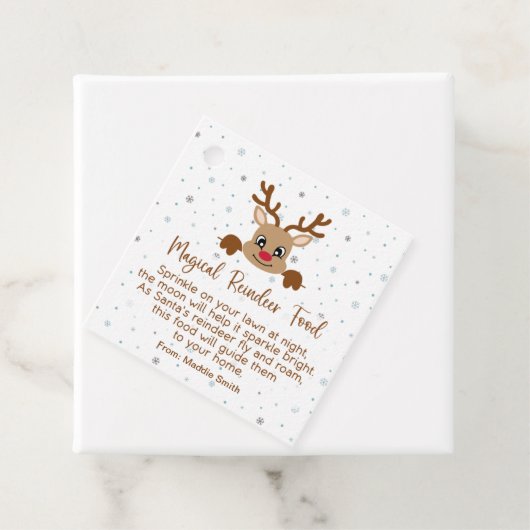 魔法トナカイパーソナライズされたフードギフトラベル フェイバータグ (インサイチュ)