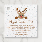 魔法トナカイパーソナライズされたフードギフトラベル フェイバータグ (正面)