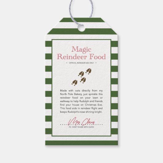 魔法トナカイ食品 ギフトタグ (正面)