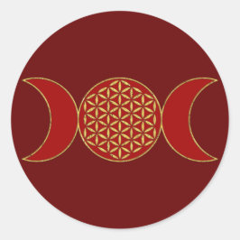 魔法トリプルムーン – スピリットフラワー・オブ・ライフ1フード付きスウェットシャツ ラウンドシール