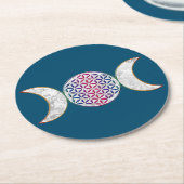魔法トリプルムーン – スピリットフラワー・オブ・ライフ2 ラウンドペーパーコースター (アングル)