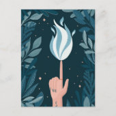 魔法ナイトブルーネイビーフレーム。火の光の精神 ポストカード (正面)